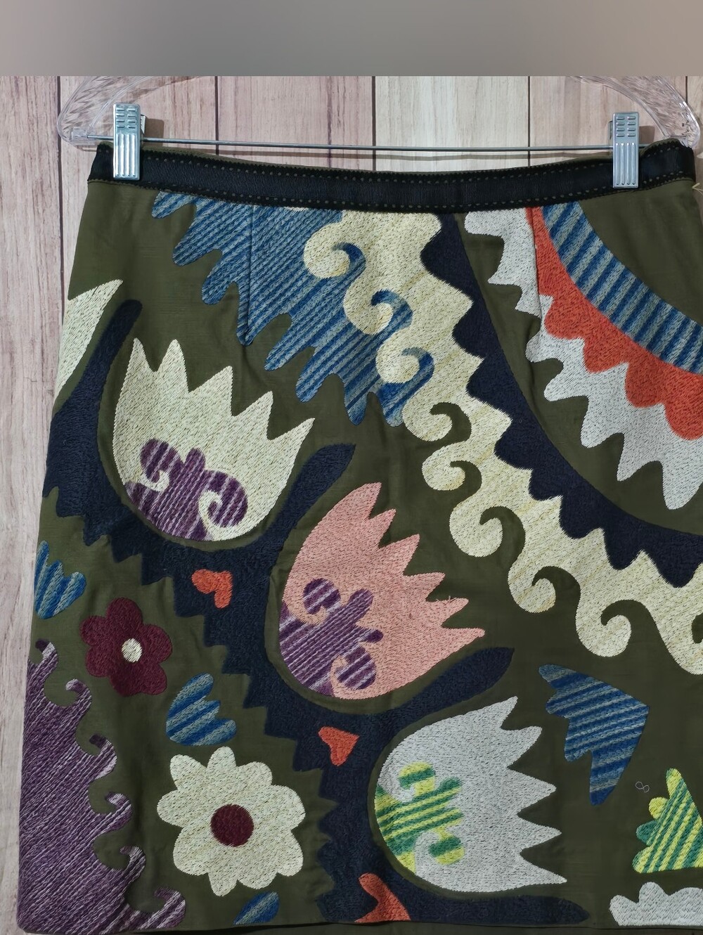 Anthropologie By Vanessa Virginia Embroidered A-Line Skirt Size 10 - Picture 4 of 8